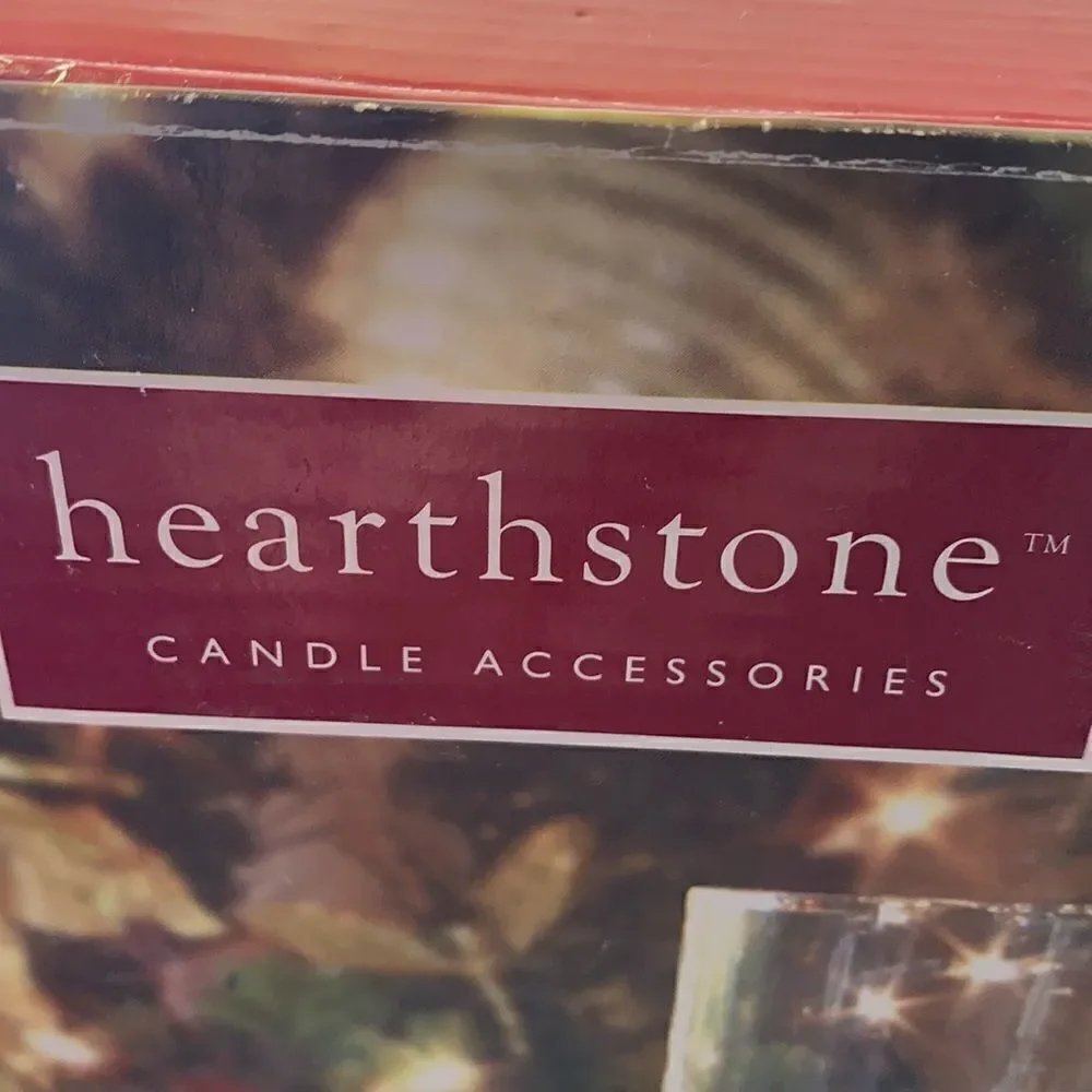 Hearthstone Set 3 Clear Glass Candle Tea Light Holders Holiday EUC In Box